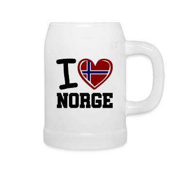 J’adore norge - Chope en céramique - blanc - Droite