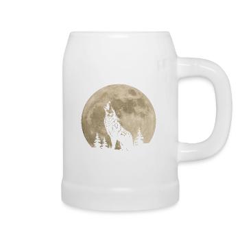 Wolf Moon Forest - Beer Mug - white - Right
