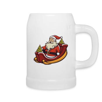Weihnachtsmann Logo - Bierkrug - Weiß - Rechts