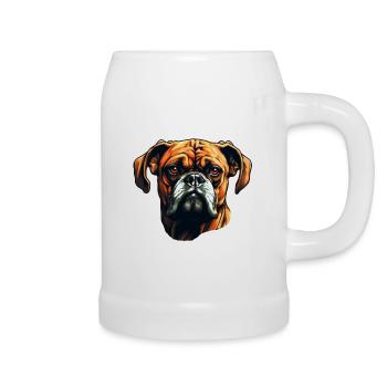 Boxer head - Beer Mug - white - Right