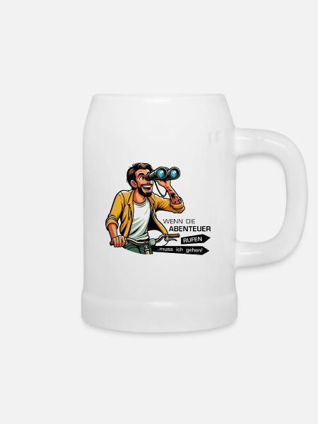 Fahrad Mann Weiß - Bierkrug - Weiß