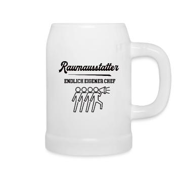 Raumausstatter Chef Selbstständigkeit Firma - Bierkrug - Weiß - Rechts