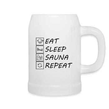 Sauna Wellness Spa - Bierkrug - Weiß - Rechts