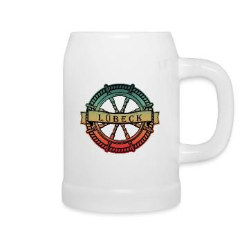 Nordstyle Lübeck Anchor Design n° 1 Ville - Chope en céramique - blanc - Droite