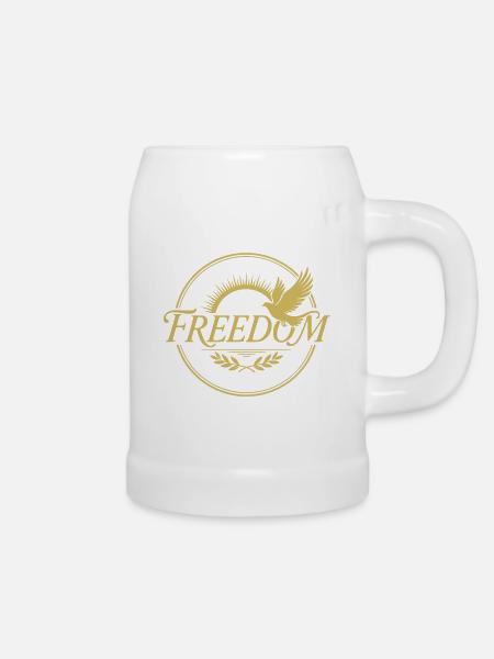 Freiheitsvogel Design mit Sonnenstrahlen - Bierkrug - Weiß