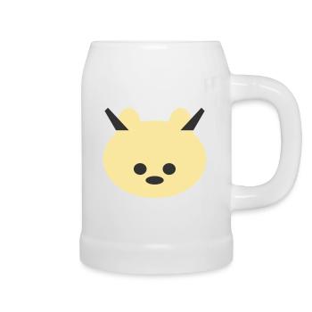 Gehörnter Bär Kuschel-Symbol - Bierkrug - Weiß - Rechts