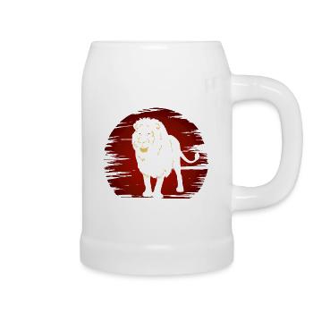 Lion In The Dark - Beer Mug - white - Right