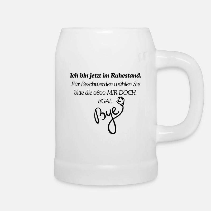 Ruhestand Design - Bierkrug - Weiß