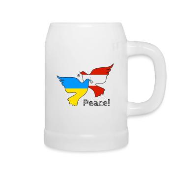 Ukraine - Chope en céramique - blanc - Droite