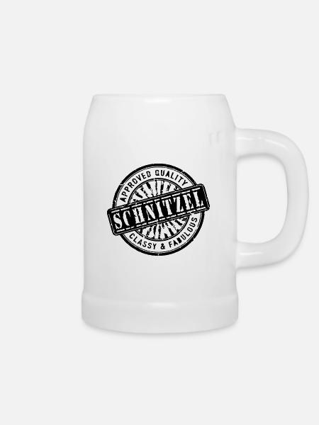 Schnitzel Stamp - Bierkrug - Weiß