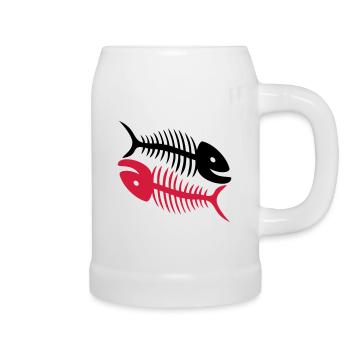 Smiling Fishbones - Bierkrug - Weiß - Rechts
