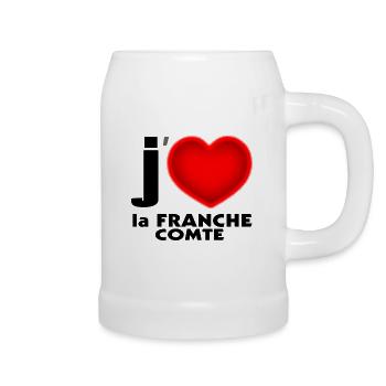 J'aime la Franche Comte - Chope en céramique - blanc - Droite