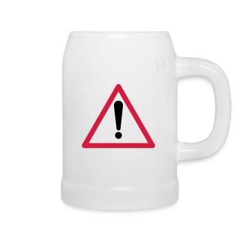 Warning! - Beer Mug - white - Right