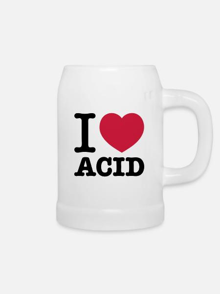I love Acid - Bierkrug - Weiß
