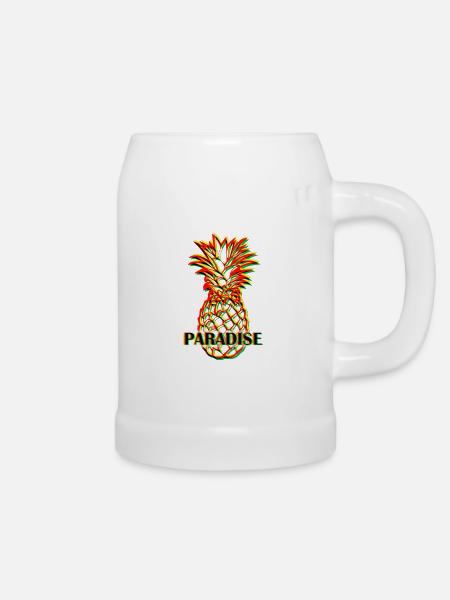Ananas im 3D-Look - Bierkrug - Weiß