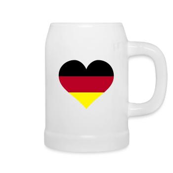 deutschland herz - Beer Mug - white - Right