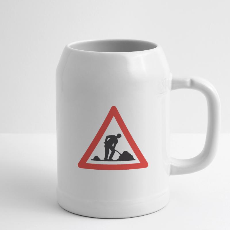 Caution road work! Beer Mug