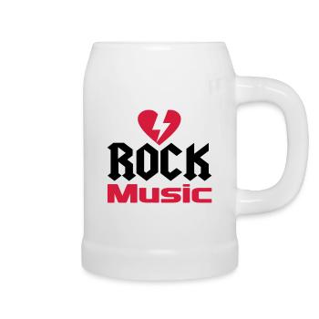 musique - Chope en céramique - blanc - Droite