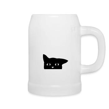 chat - Chope en céramique - blanc - Droite