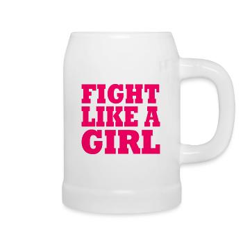 Fight like a girl - Bierkrug - Weiß - Rechts