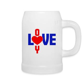 Ich liebe dich - Bierkrug - Weiß - Rechts