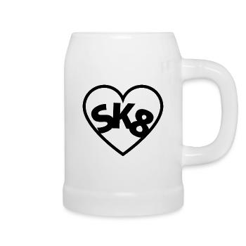 SKATE LOVE - Bierkrug - Weiß - Rechts