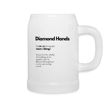 Diamond Hands dictionary look - Bierkrug - Weiß - Rechts