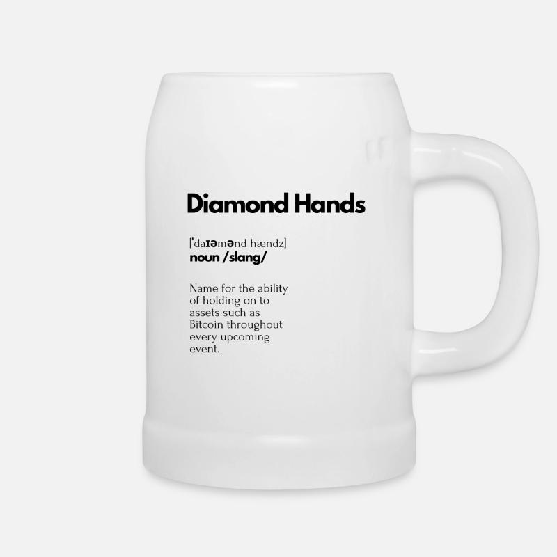 Diamond Hands dictionary look - Bierkrug - Weiß