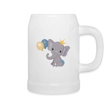 Elephant bébé premier anniversaire 1 an - Chope en céramique - blanc - Droite