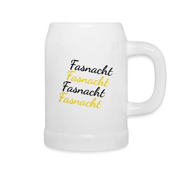 Fasnacht Schwarz Gelb - Bierkrug - Weiß - Rechts