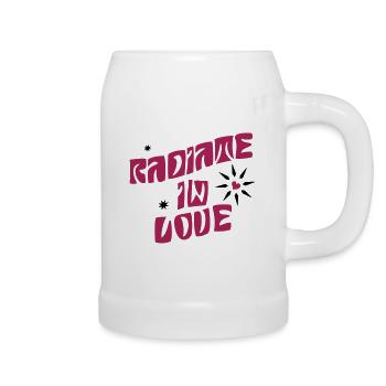 Radiate love, heart - Beer Mug - white - Right