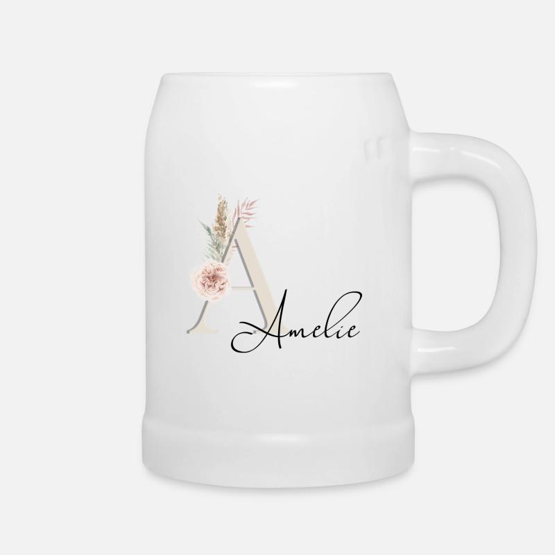 Amelie! Name Boho - Beer Mug - white