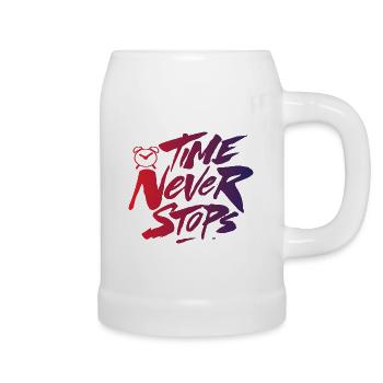 Time never Stops - Bierkrug - Weiß - Rechts