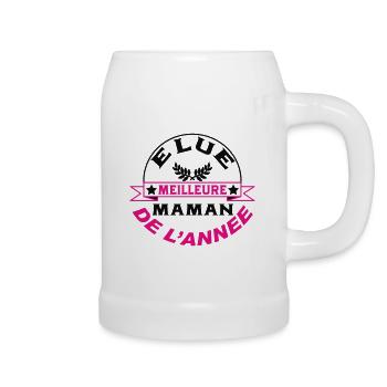 Voted best mom of the year - Beer Mug - white - Right
