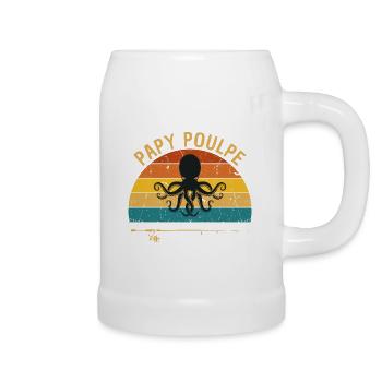 Papy poulpe Canne à pêche - Chope en céramique - blanc - Droite