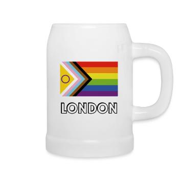 Inklusive Pride-Fortschrittsflagge London - Bierkrug - Weiß - Rechts
