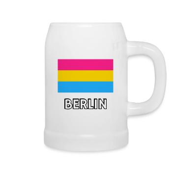 Pan Pride Flagge Berlin - Bierkrug - Weiß - Rechts