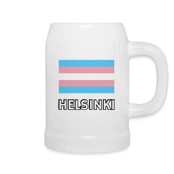 Trans Pride Flagge Helsinki - Bierkrug - Weiß - Rechts