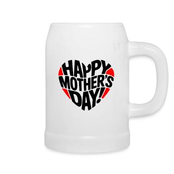 Happy Mother's Day - Bierkrug - Weiß - Rechts
