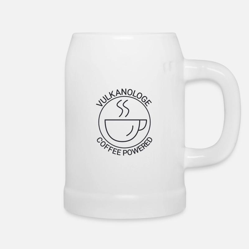 Vulkanologe Coffee Powered Vulkanologie - Bierkrug - Weiß