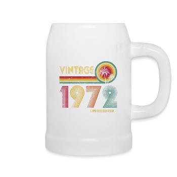 Vintage 1970s Retro Circle and Number Design - Beer Mug - white - Right