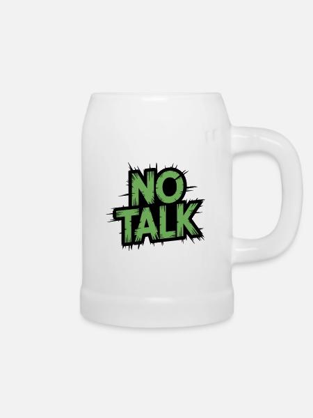 Kein Talk Grunge Schriftzug - Bierkrug - Weiß