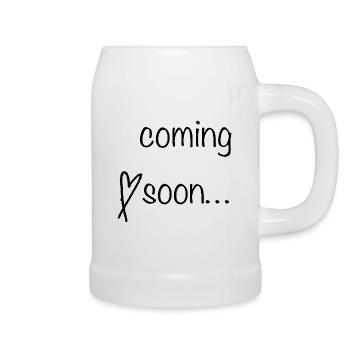 Coming Soon Schriftzug - Bierkrug - Weiß - Rechts