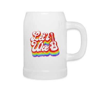 Hawaiian Ukulele Uke Retro Vintage - Beer Mug - white - Right