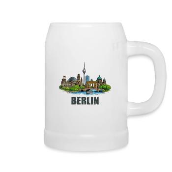 Berliner Skyline  - Bierkrug - Weiß - Rechts