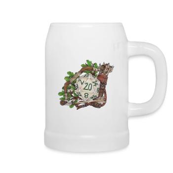 RPG Tabletop D20 Dice Gift Ranger - Beer Mug - white - Right