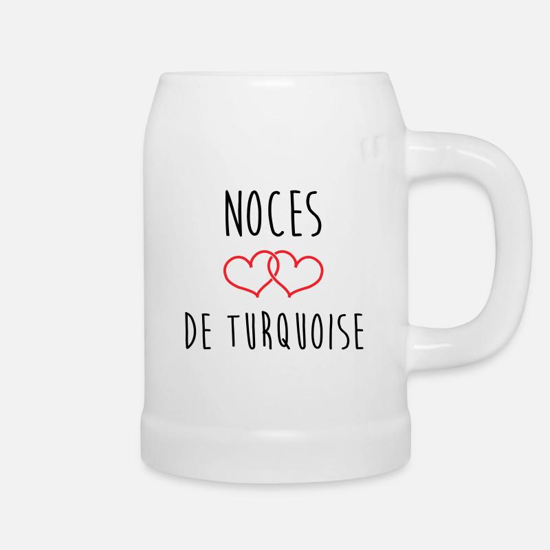 Türkis Hochzeit 18 Jahre Ehe - Bierkrug - Weiß