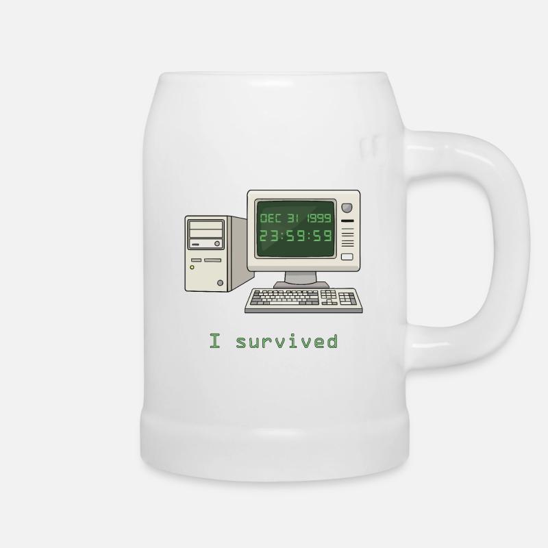 I Survived Y2K - Beer Mug - white