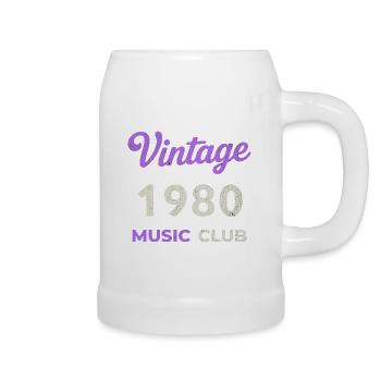 Vintage Music Club des années 1980 Année de naissance rétro Vintage - Chope en céramique - blanc - Droite