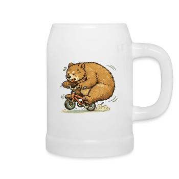Frénésie de l’ours sur le vélo - Chope en céramique - blanc - Droite